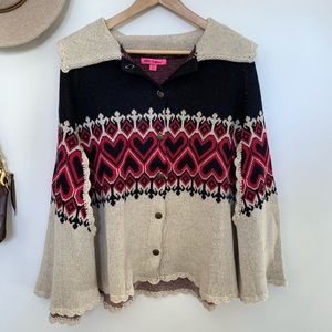 Betsey Johnson heart poncho